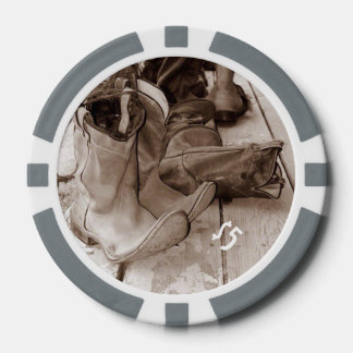 Western Boots Clay Poker Chips, Customizeable Poker Chips
