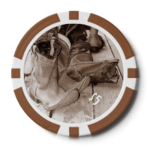 Western Boots Clay Poker Chips, Customizeable