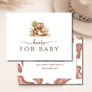 Western Boots Cow Skin Baby Shower Books For Baby Enclosure Card