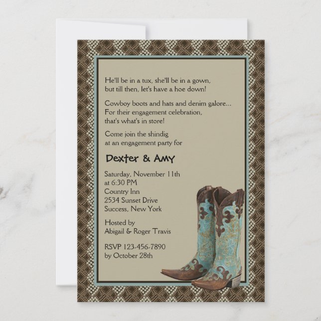 Western Boots Invitation (Front)