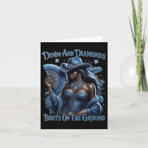 Western Boots On The Ground Denim And Diamonds Cow Card