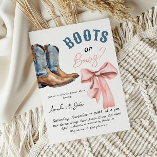 Western Boots or Bows He or She Gender Reveal Invitation
