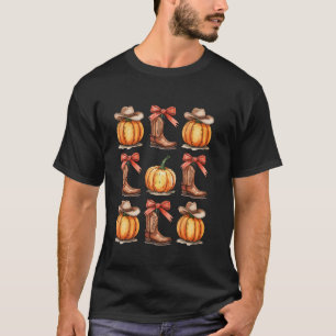 Western Boots Pumpkin Cowboy Cowgirl Rodeo T-Shirt