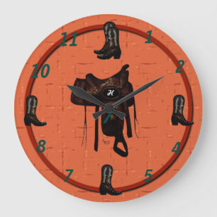 Western Boots & Saddle Clock 2