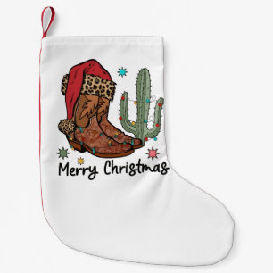Western Boots Santa Merry Christmas Boots Xmas Small Christmas Stocking