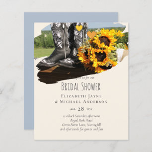 Western Boots Sunflowers Rustic Wedding