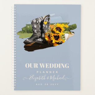 Western Boots Sunflowers Rustic Wedding Planner