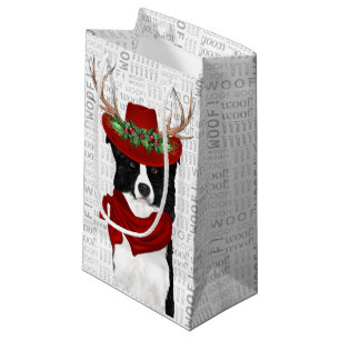 Western Border Collie Christmas Dog Small Gift Bag