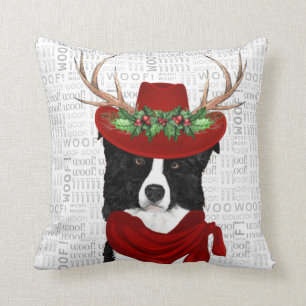 Western Border Collie Pet Lover Christmas Cushion