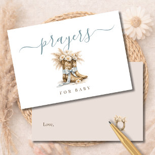Western Boy Baby Shower Activity Prayers For Baby Thank You Card