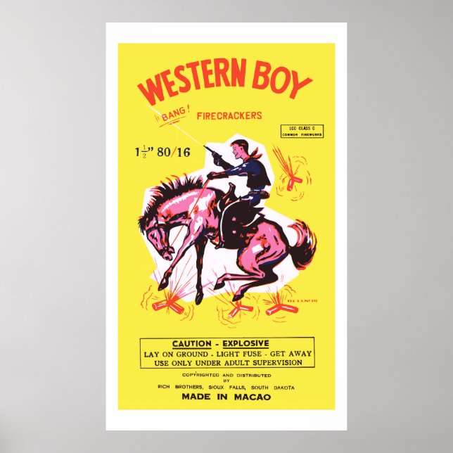 Western Boy (Vintage US Firecracker) Poster (Front)