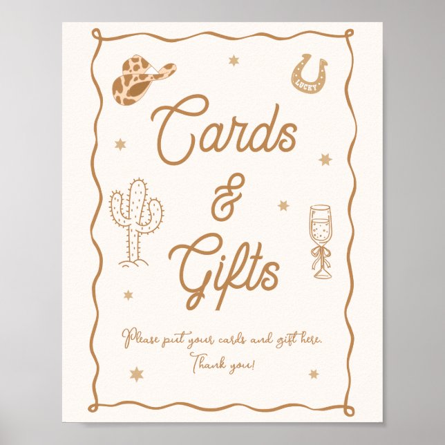 Western Bridal Shower Cards and Gifts  Poster (Front)