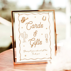 Western Bridal Shower Cards and Gifts Poster
