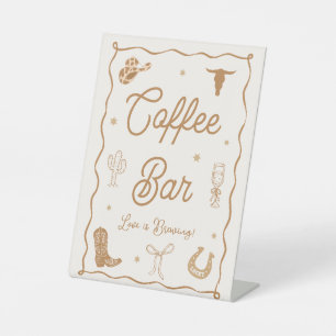 Western Bridal Shower Coffee Bar Pedestal Sign