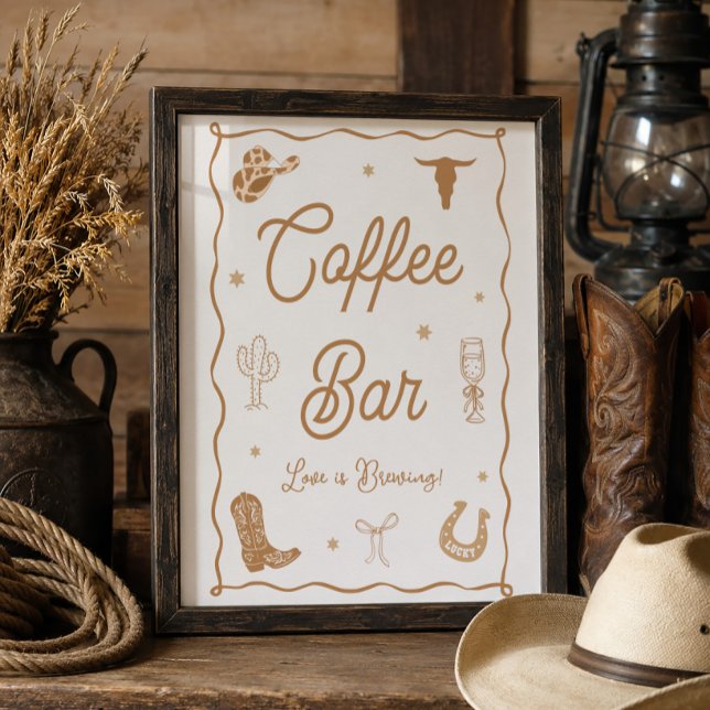 Western Bridal Shower Coffee Bar Poster (Creator Uploaded)