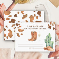 Western Bridal shower Date night ideas Date jar