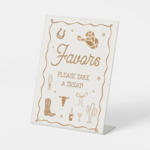 Western Bridal Shower Favor Pedestal Sign
