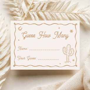 Western Bridal Shower Guess How Many  Enclosure Card