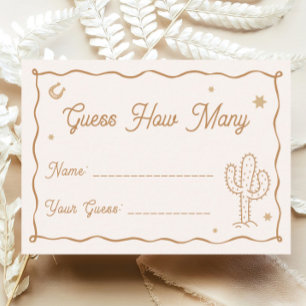 Western Bridal Shower Guess How Many Enclosure Card