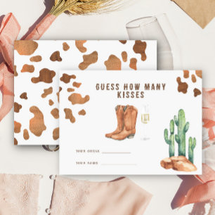 Western Bridal shower - how many kisses game Enclosure Card