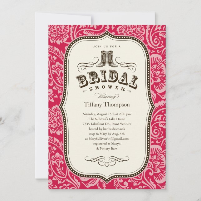 Western Bridal Shower Invitations (Front)