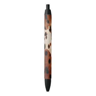 Western Brown Black Cowboy Cowhide Black Ink Pen