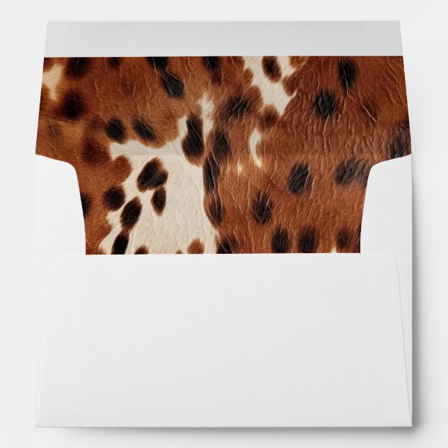 Western Brown Black Cowboy Cowhide Envelope (Back (Bottom))