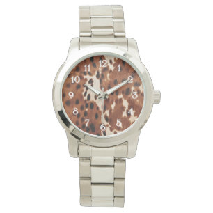 Western Brown Black Cowboy Cowhide Watch