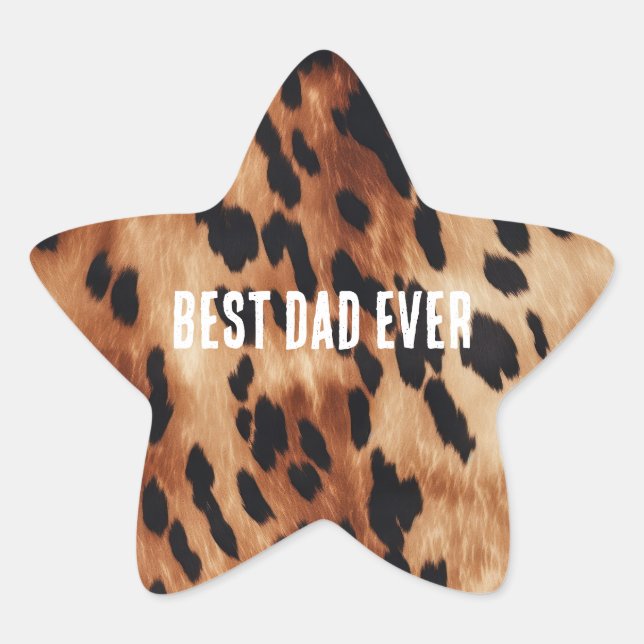 Western Brown Black Cowhide Animal Star Sticker (Front)