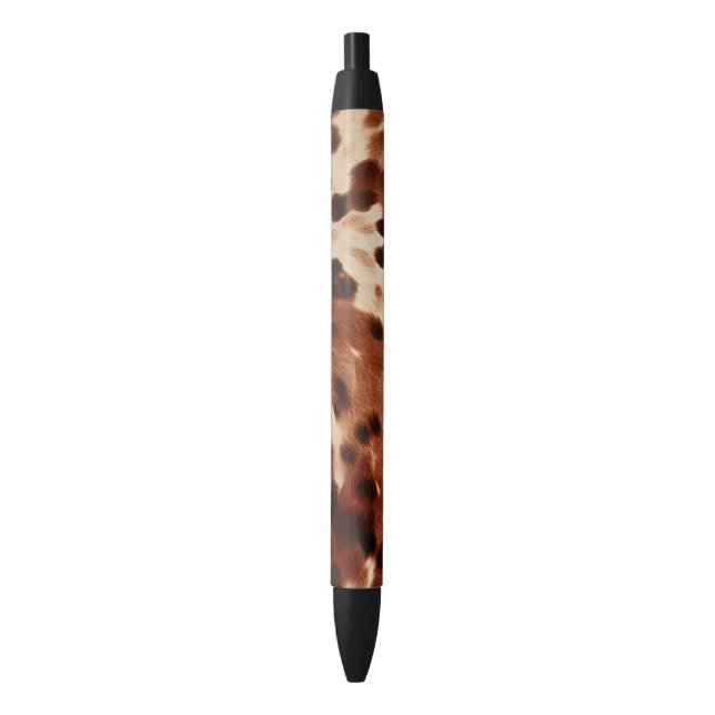 Western Brown Black Cream Cowhide Ink Pen (Front Vertical)