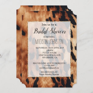 Western Brown Black Cream Cowhide Invitation