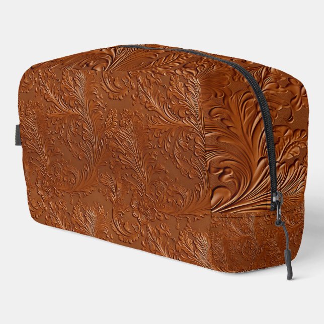 Western Brown Bohemian Art Dopp Kit (Right Corner)