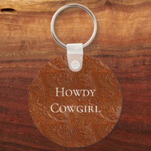 Western Brown Bohemian Art Key Ring