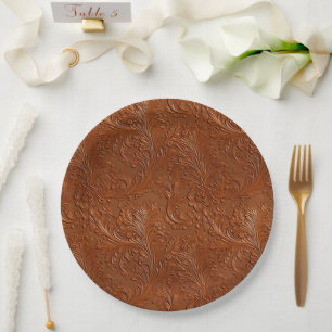 Western Brown Bohemian Art Paper Plate