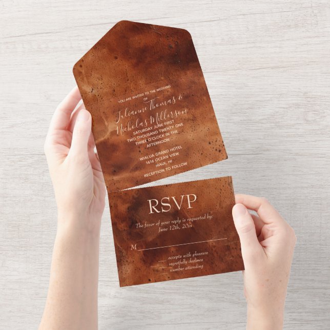 Western Brown Brown  All In One Invitation (Tearaway)