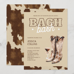 Western Brown Cowgirl Boots Bachelorette Party Invitation