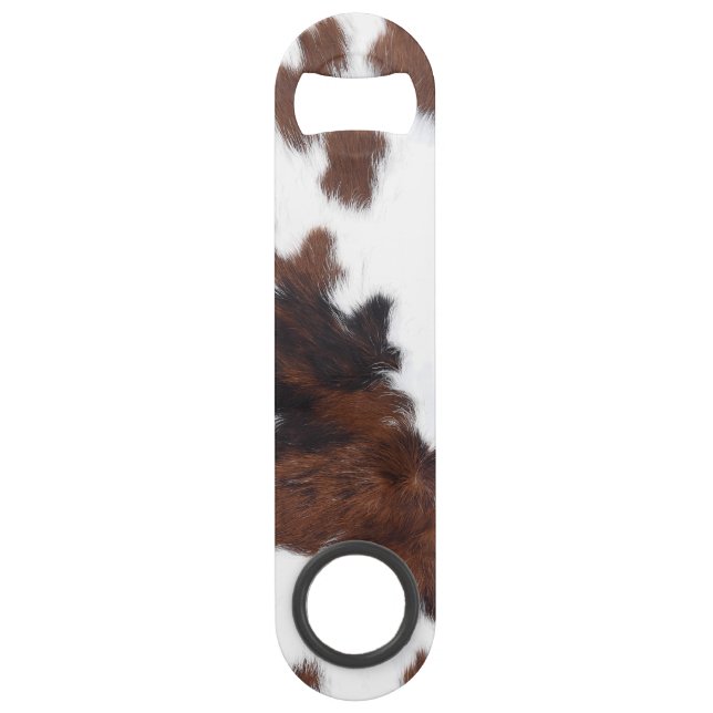 Western Brown Cowhide Bottle Opener Bar Key (Front)