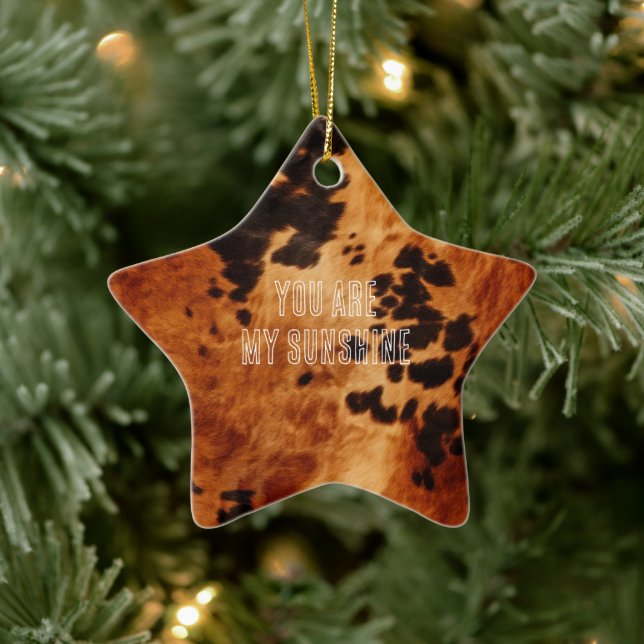 Western Brown Cowhide Ceramic Tree Decoration (Tree)