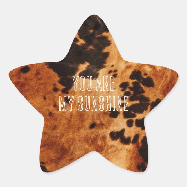 Western Brown Cowhide Star Sticker (Front)