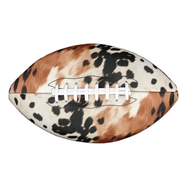Western Brown Cream Animal Cowhide American Football (Front)