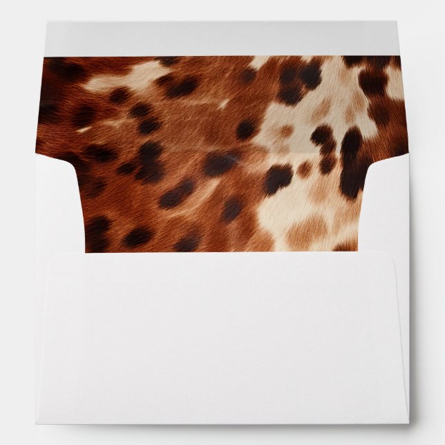 Western Brown Cream Cowboy Cowhide Envelope (Back (Bottom))