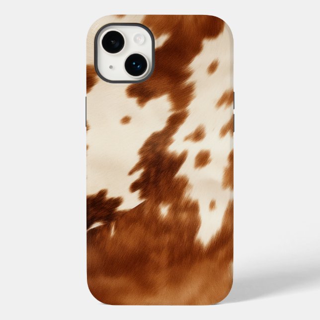 Western Brown Cream Cowhide Case-Mate iPhone Case (Back)