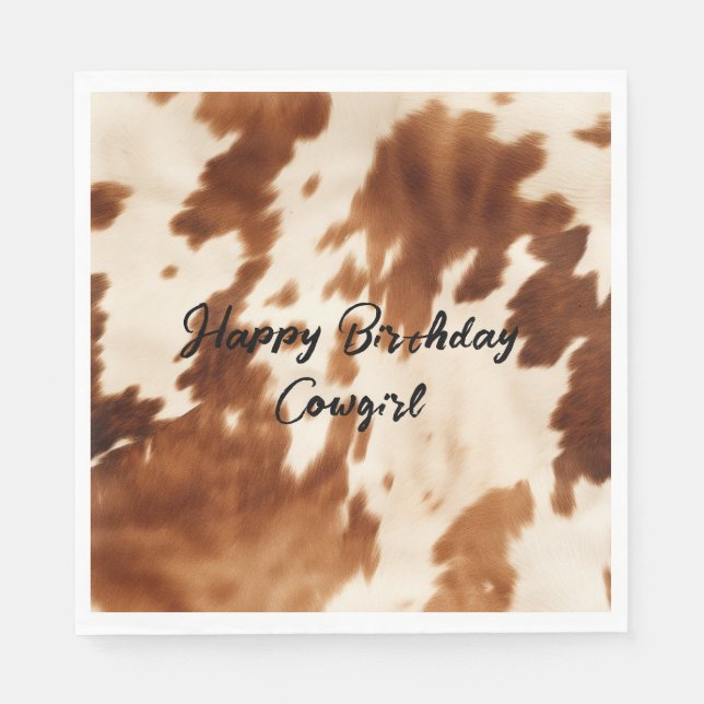 Western Brown Cream Cowhide Napkin (Front)