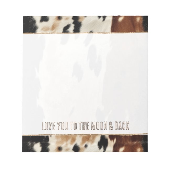 Western Brown Cream Cowhide Notepad (Front)