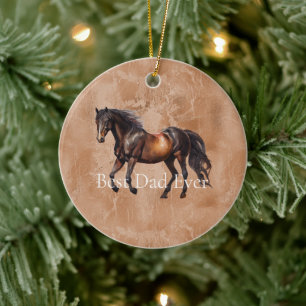 Western Brown Horse  Ceramic Tree Decoration