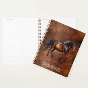 Western Brown Horse Cowboy Cowgirl Planner