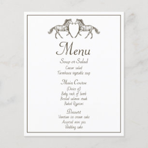 Western Brown Wedding Menu Country Rustic Party