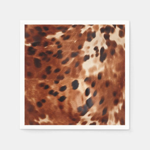 Western Brown White Black Animal Cowhide Napkin