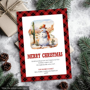 Western Buffalo Check Merry Christmas Card