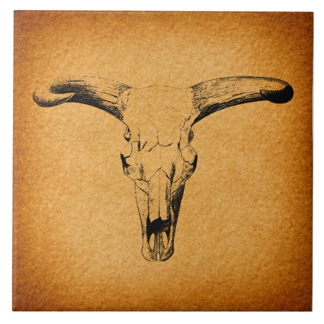 Western Bull Horns Tile (Front)